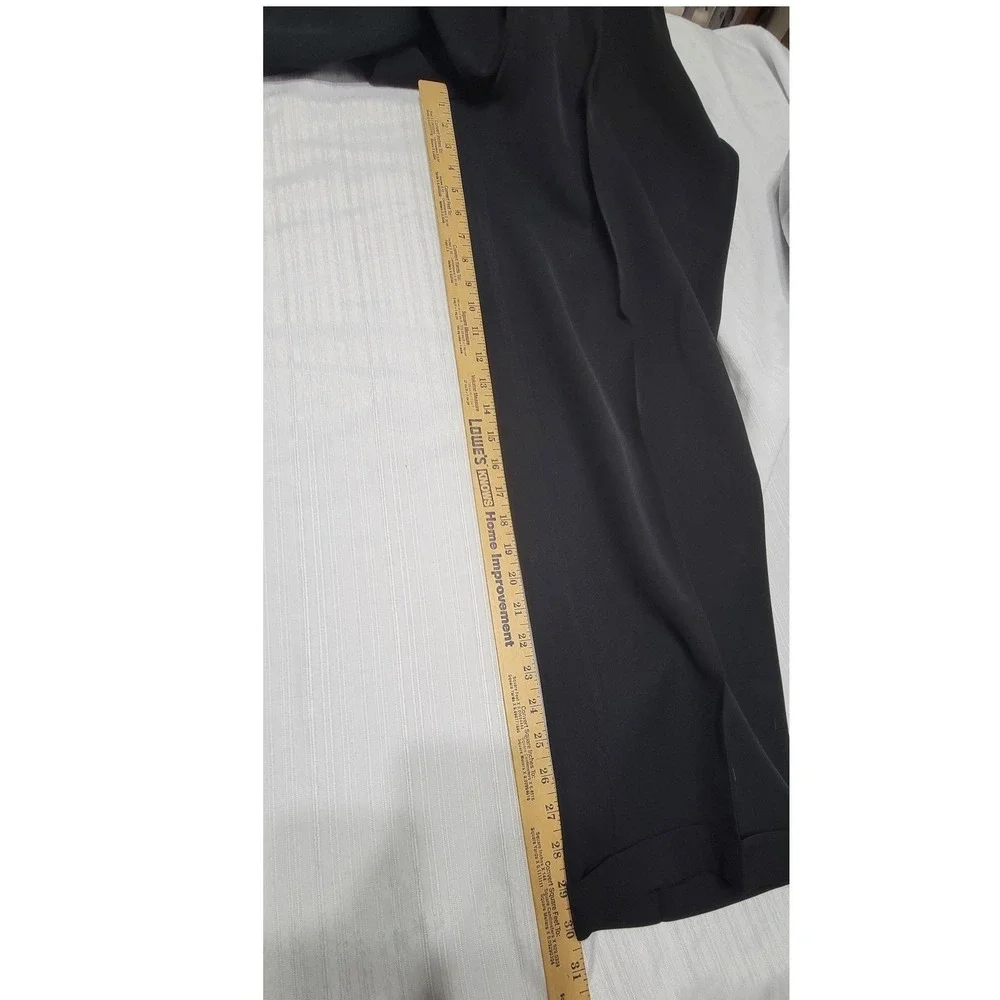 Haggars Q Mens Black Pleated Cuffed Dress Pants 36x29 Straight Leg Trouser